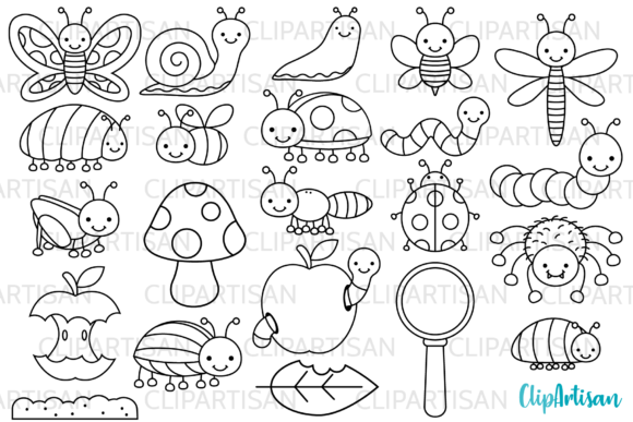 Download Bugs Clip Art, Insect Digital Stamps - Digital stamps Collection