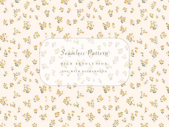 Download Muted Mustard Floral Seamless Pattern PNG for Spring Crafts - Seamless pattern Collection
