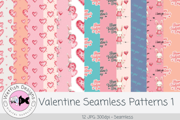 Download Valentine Seamless Patterns 1 – 12 JPG - Seamless pattern Collection