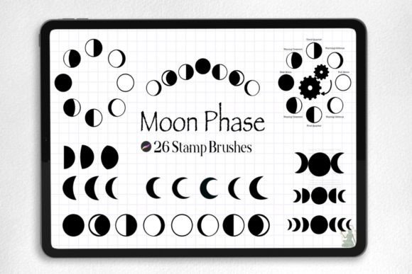 Download Moon Phases Procreate Stamp Brush - Premium Resources