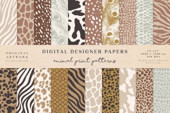 Download Animal Print Vector Seamless Patterns - Seamless pattern Collection