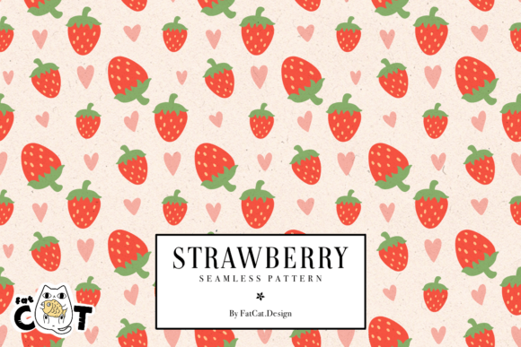 Download Cute Strawberry Heart Seamless Pattern - Seamless pattern Collection