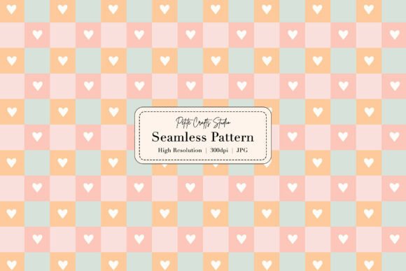 Download Summer Gingham Heart Seamless Pattern - Seamless pattern Collection