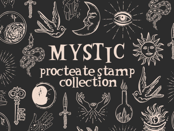 Download Mystic Symbols Sun Moon Stamps Procreate - Premium Resources