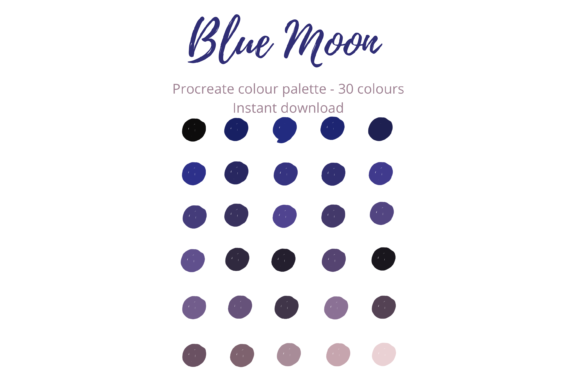 Download Blue Moon Procreate Palette/ Swatch - Moon procreate Collection