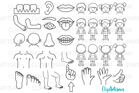 Download Human Body Parts Clipart Digital Stamps - Digital stamps Collection