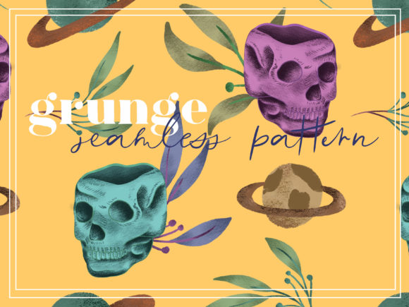 Download Grunge Skull Dark Art Seamless Pattern - Seamless pattern Collection